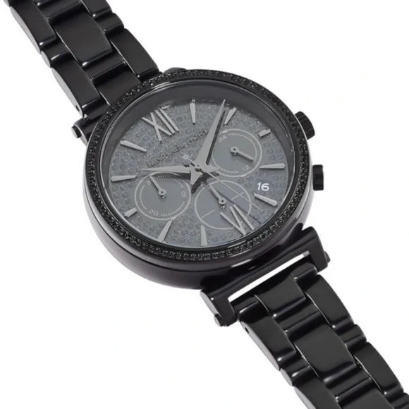 MICHAEL KORS • New Battery Black Chronograph Sofie Watch Ready To Wear - Picture 2 of 8